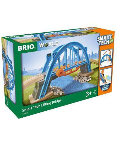 Играчка от дърво Brio Smart Tech - Подвижен железопътен мост - 2