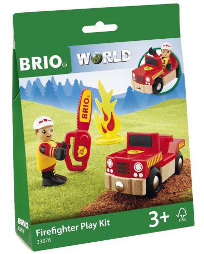 Игрален комплект от дърво Brio World - Пожарникар - 2