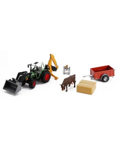Игрален комплект Bruder - Трактор Fendt 209 S, с аксесоари