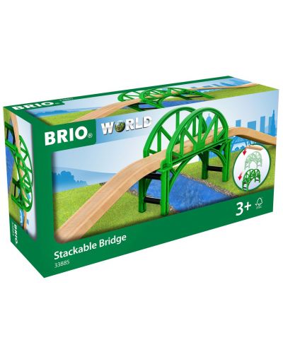 Играчка от дърво Brio World - Железопътен мост - 2