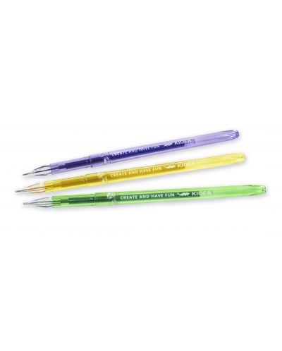 Брокатени химикалки Kidea - 6 цвята, диамант - 3