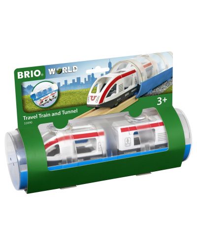 Играчка Brio World - Пътнически влак и тунел - 3