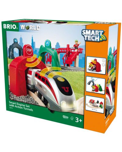 Играчка от дърво Brio Smart Tech - Умен влак с релси - 3