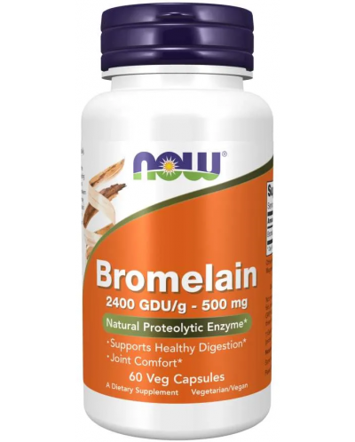 Bromelain, 500 mg, 60 капсули, Now - 1