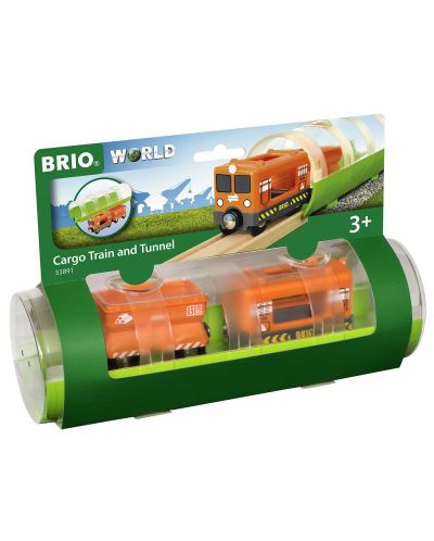 Играчка Brio World - Товарен влак и тунел - 3