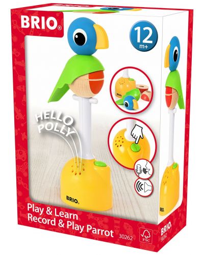 Детска играчка Brio Baby - Натисни и запиши, папагал - 4