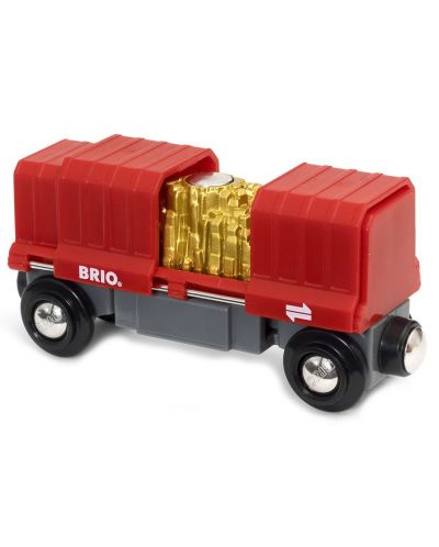 Играчка Brio World - Товарен вагон, със злато - 1