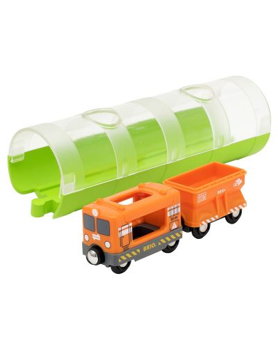 Играчка Brio World - Товарен влак и тунел - 1