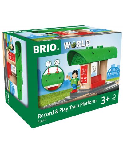 Играчка от дърво Brio World - ЖП платформа, със звуков ефект - 2