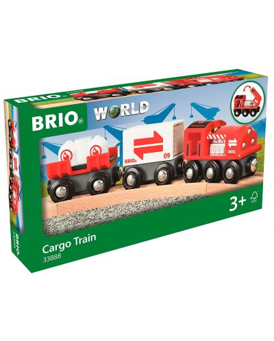 Играчка от дърво Brio World - Товарен влак - 2