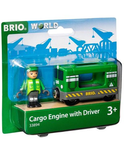 Играчка от дърво Brio World - Товарен вагон, с фигурка - 2