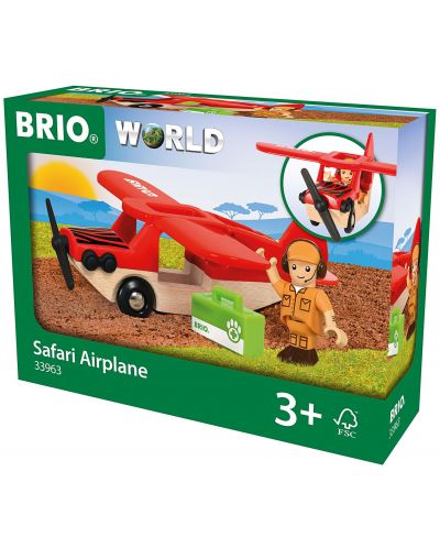 Играчка от дърво Brio World - Самолет за сафари - 3