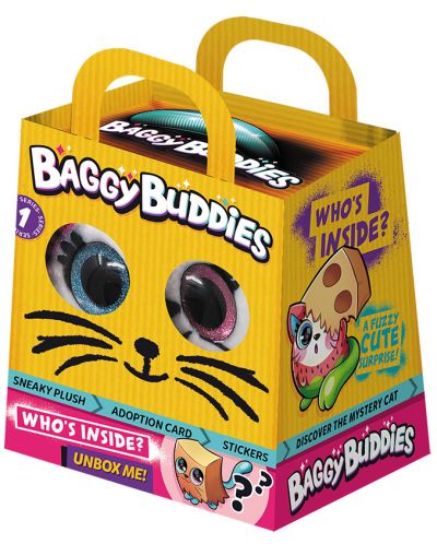 Плюшена играчка-изненада Baggy Buddies - Коте, асортимент - 1