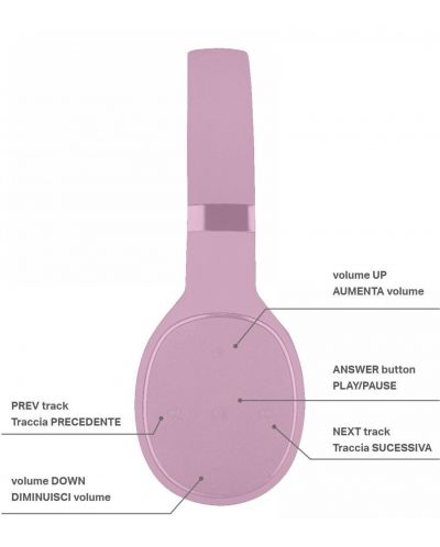 Безжични слушалки с микрофон AQL - Kosmos, розови - 4