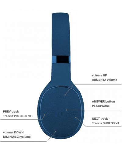 Безжични слушалки с микрофон AQL - Kosmos, сини - 4