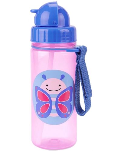 Бутилка със сламка Skip Hop Zоо - Butterfly, 385 ml - 1