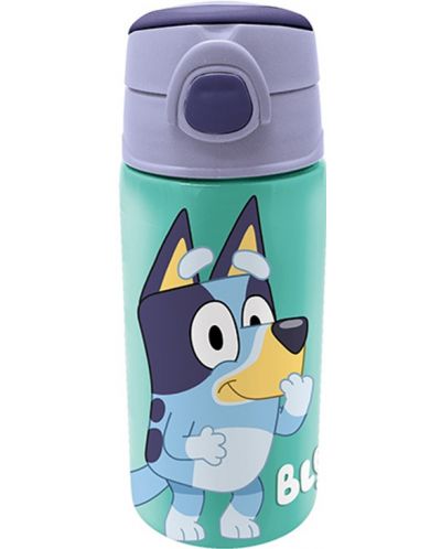 Бутилка за вода Graffiti Bluey - Със сламка, 500 ml - 1