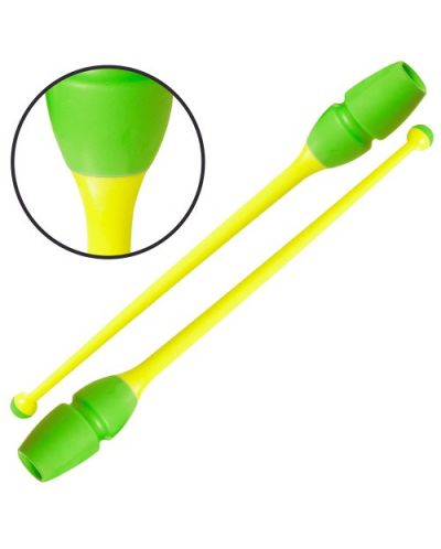 Бухалки за художествена гимнастика Maxima - 45.5 cm, зелени/жълти - 1