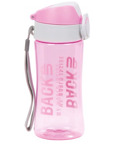 Бутилка за вода BackUp 5 - розова, 400 ml - 1