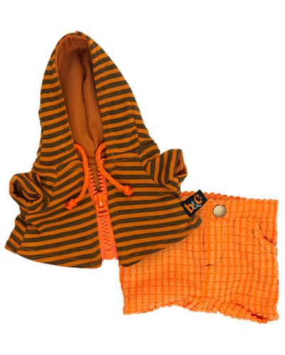 Дрешка за плюшена играчка Budi Basa - Оранжеви панталонки и горнище за Басик - 1