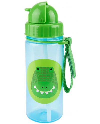 Бутилка със сламка Skip Hop Zоо - Crocodile, 385 ml - 1