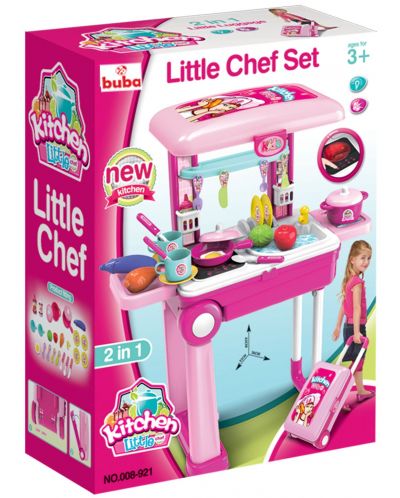 Детска кухня Buba Little Chef - Розова, 2в1 - 4