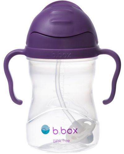 Бутилка със сламка b.box - Sippy cup, 240 ml, Grape - 2