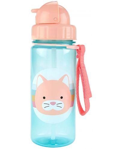 Бутилка със сламка Skip Hop Zоо - Cat, 385 ml - 1