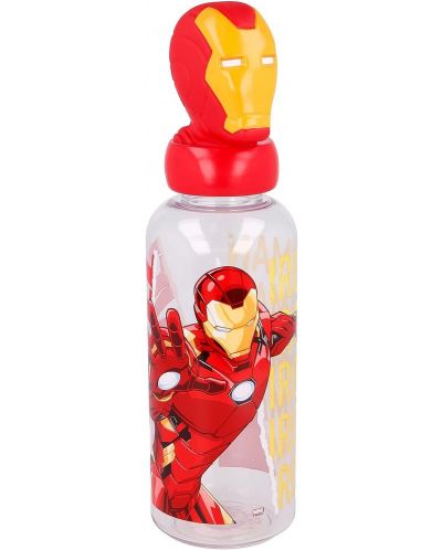 Бутилка с 3D фигура Stor Avengers - Invisible Force, Iron Man, 560 ml - 1