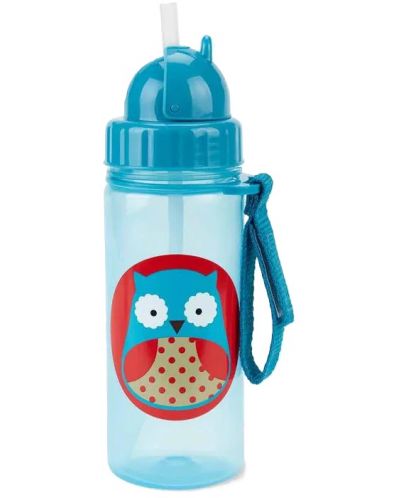 Бутилка със сламка Skip Hop Zоо - Owl, 385 ml - 2