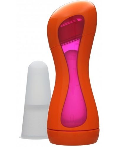 Бутилка с нагревателна камера от полипролилен iiamo go - Розово-оранжева - 1
