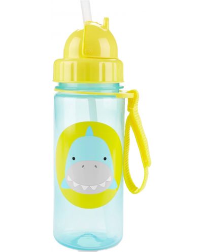 Бутилка със сламка Skip Hop Zоо - Shark, 385 ml - 2