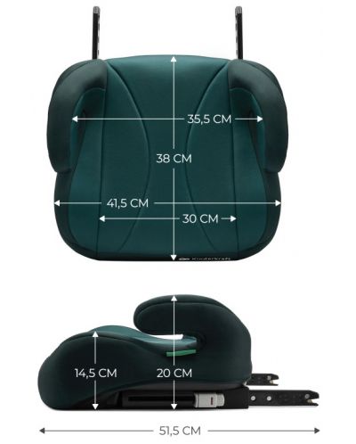 Бустерна седалка за кола KinderKraft - I-Boost, i-Size, 135-150 cm, Green - 5