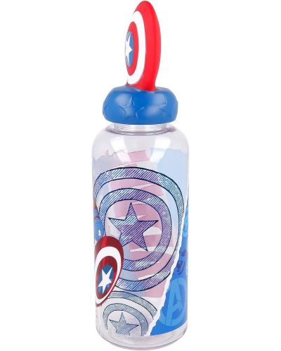 Бутилка с 3D фигура Stor Avengers - Invisible Force, Captain America, 560 ml - 2