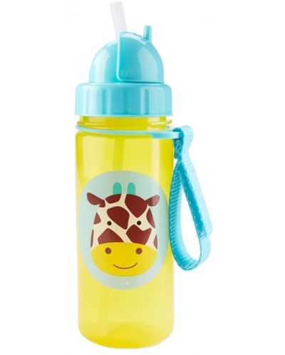 Бутилка със сламка Skip Hop Zоо - Giraffe, 385 ml - 2