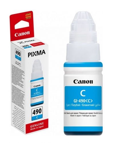 Бутилка с мастило Canon - GI-490 C, за PIXMA G1400/G2400/G3400, Cyan - 1