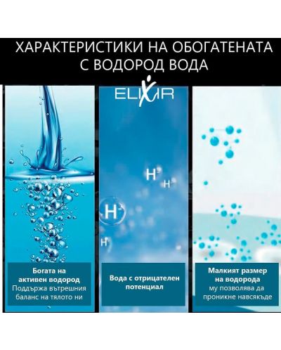 Бутилка за водородна вода Elixir - 0.26 ml, сребриста - 7