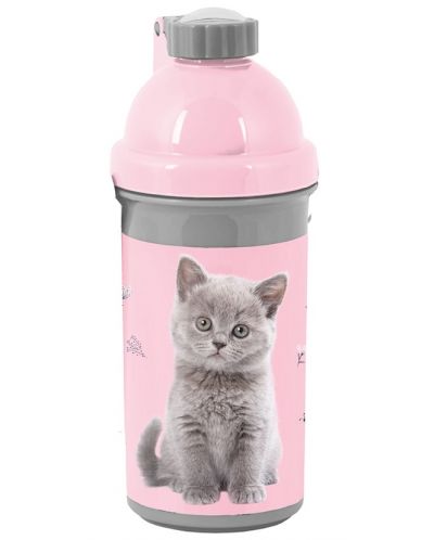 Бутилка за вода Paso Cat - Сиво коте, 500 ml - 1