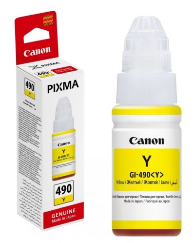 Бутилка с мастило Canon - GI-490 Y, за PIXMA G1400/G2400/G3400, Yellow - 1
