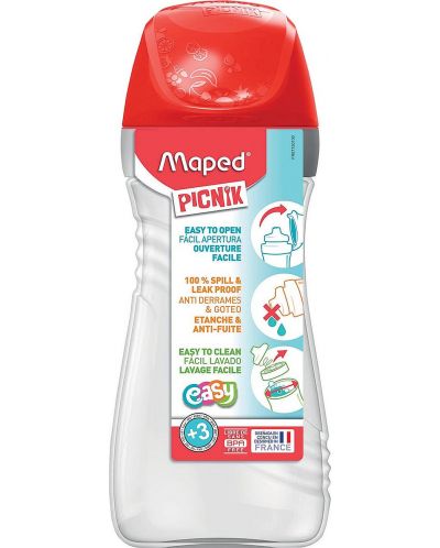 Бутилка за вода Maped Origin - Червена, 430 ml - 2