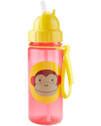 Бутилка със сламка Skip Hop Zоо - Monkey, 385 ml - 2