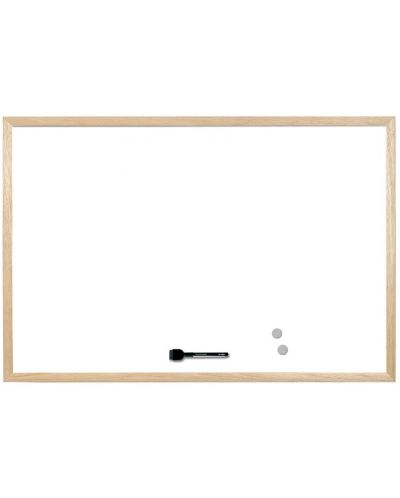 Бяла магнитна дъска Bi-Office - 90 x 60 cm, дървена рамка - 1