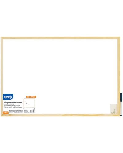 Бяла дъска с дървена рамка Spree - 60 х 90 cm