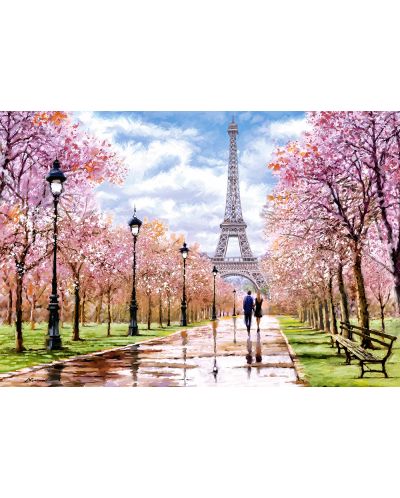 Пъзел Castorland от 1000 части - Романтична разходка в Париж, Ричард Макнийл - 2