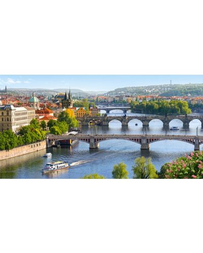 Панорамен пъзел Castorland от 4000 части - Мостовете във Валтава, Прага - 2