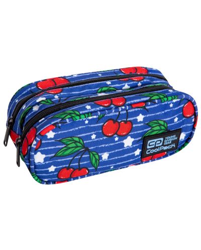 Елипсовиден ученически несесер Cool Pack Clever - Cherries, с 2 отделения