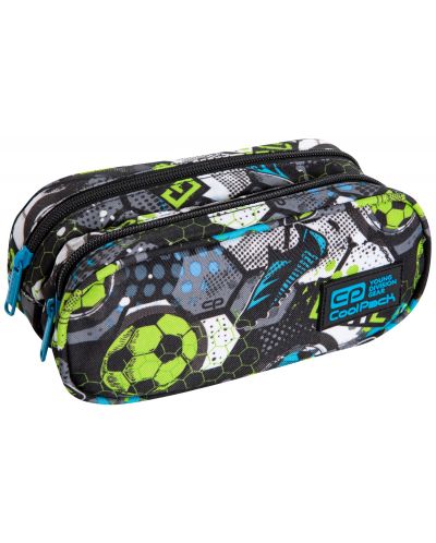 Елипсовиден ученически несесер Cool Pack Clever - Football, с 2 отделения