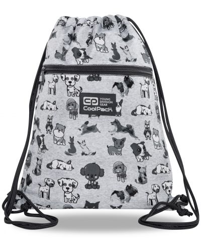 Спортен сак с връзки Cool Pack Vert - Doggies, с цип