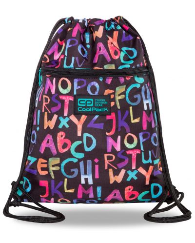 Спортен сак с връзки Cool Pack Vert - Alphabet, с цип