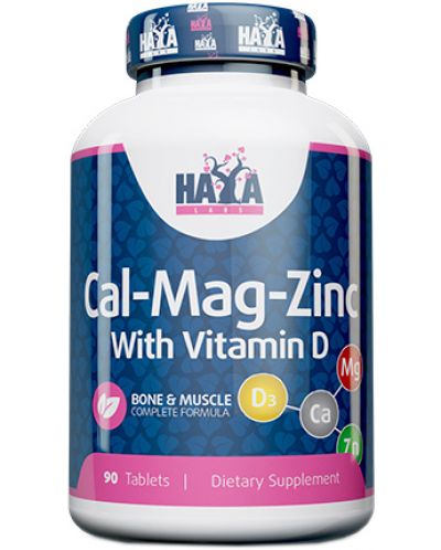 Cal-Mag-Zinc with Vitamin D, 90 таблетки, Haya Labs - 1